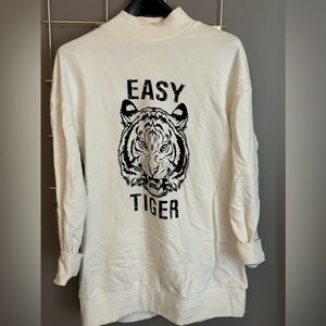 Boutique Easy Tiger Tunic Sweatshirt-Large
